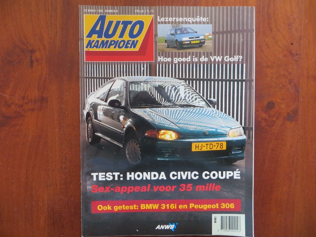 Autokampioen 6 1994 Honda Civic Coupé, BMW 316i, Audi RS2, Ophalen of Verzenden, Nieuw, Audi