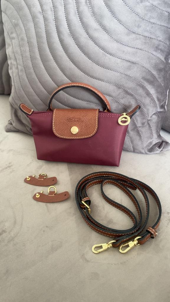 Longchamp burgundy kleur origineel, Sieraden, Tassen en Uiterlijk, Tassen | Damestassen, Verzenden, Zo goed als nieuw, Rood, Handtas