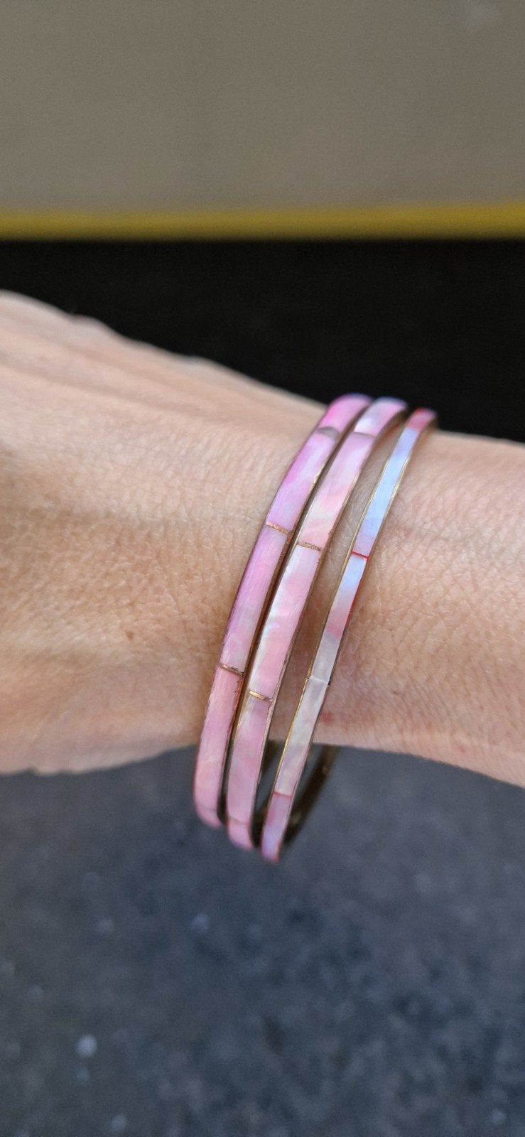 set van 3 emaille armbanden, Sieraden, Tassen en Uiterlijk, Ophalen of Verzenden, Roze