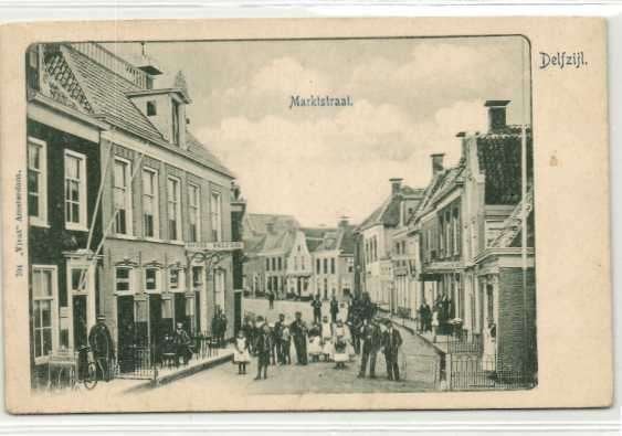 Delfzijl - Marktstraat - Vivat no. 704, Ophalen of Verzenden, Voor 1920, Ongelopen, Groningen