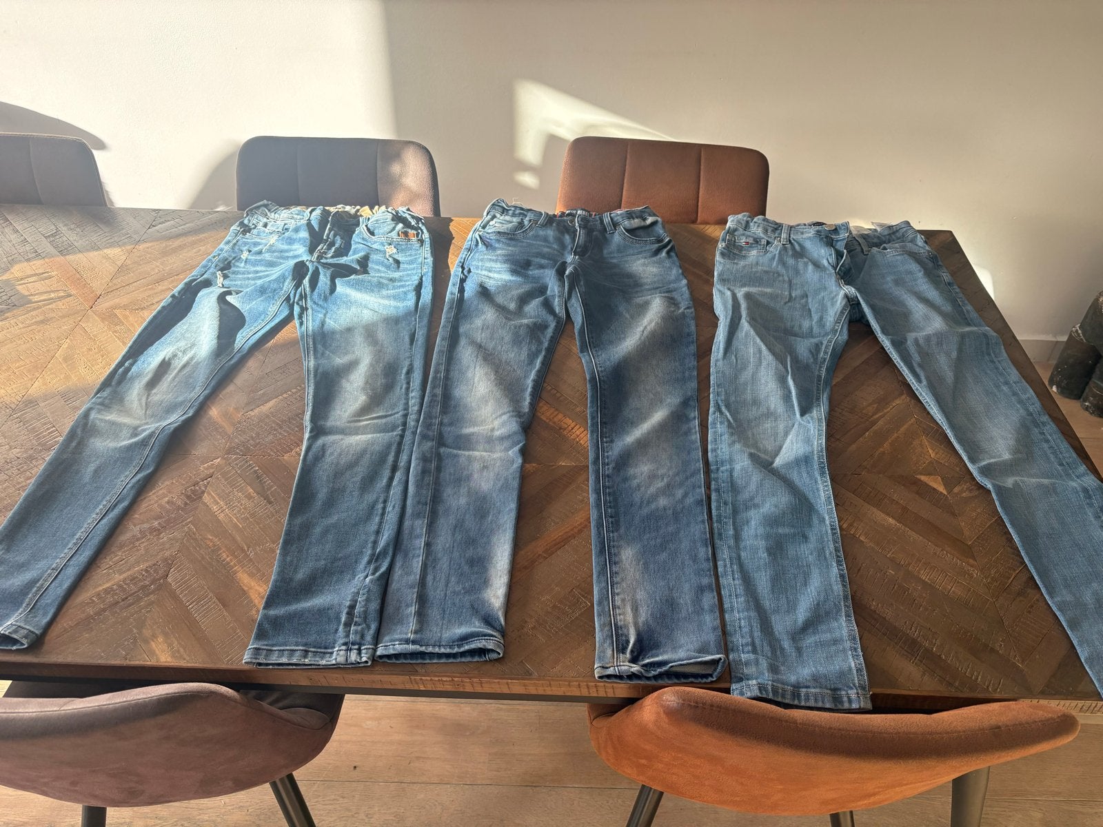 3 Jeans maat 152 - Tommy Hilfiger, Blue Rebel, Name It, Ophalen of Verzenden, Gebruikt, Jongen, Broek