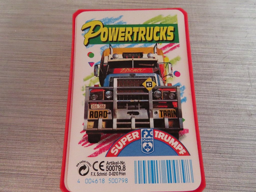 Kwartet Powertrucks in de Duitsetaal, Verzamelen, Speelkaarten, Jokers en Kwartetten, Ophalen of Verzenden, Zo goed als nieuw