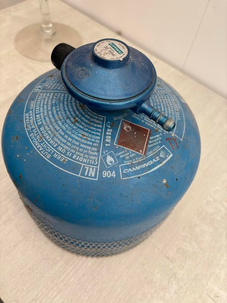 Campingaz 904 gasfles met drukregelaar en vulling - 1,8 kg, Ophalen, Gebruikt