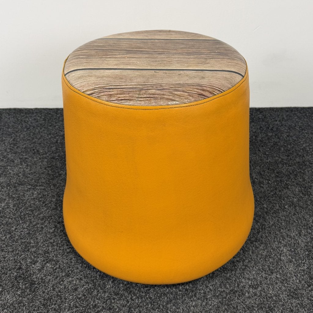 Gele Poef | Ø 38 cm 26265, Ophalen, Minder dan 50 cm, Gebruikt, Rond
