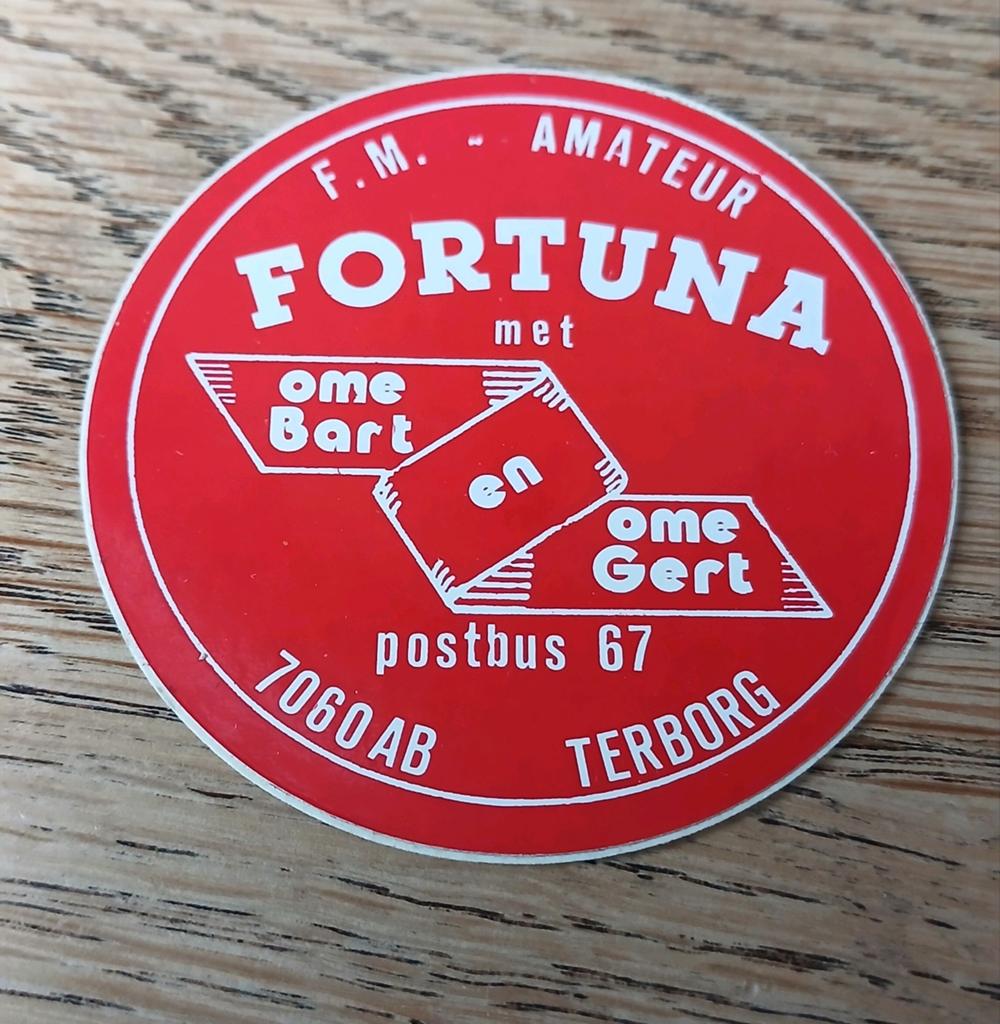 Sticker piraat fm amateur Fortuna Ome Bart/Ome Gert, TERBORG, Ophalen of Verzenden, Zo goed als nieuw
