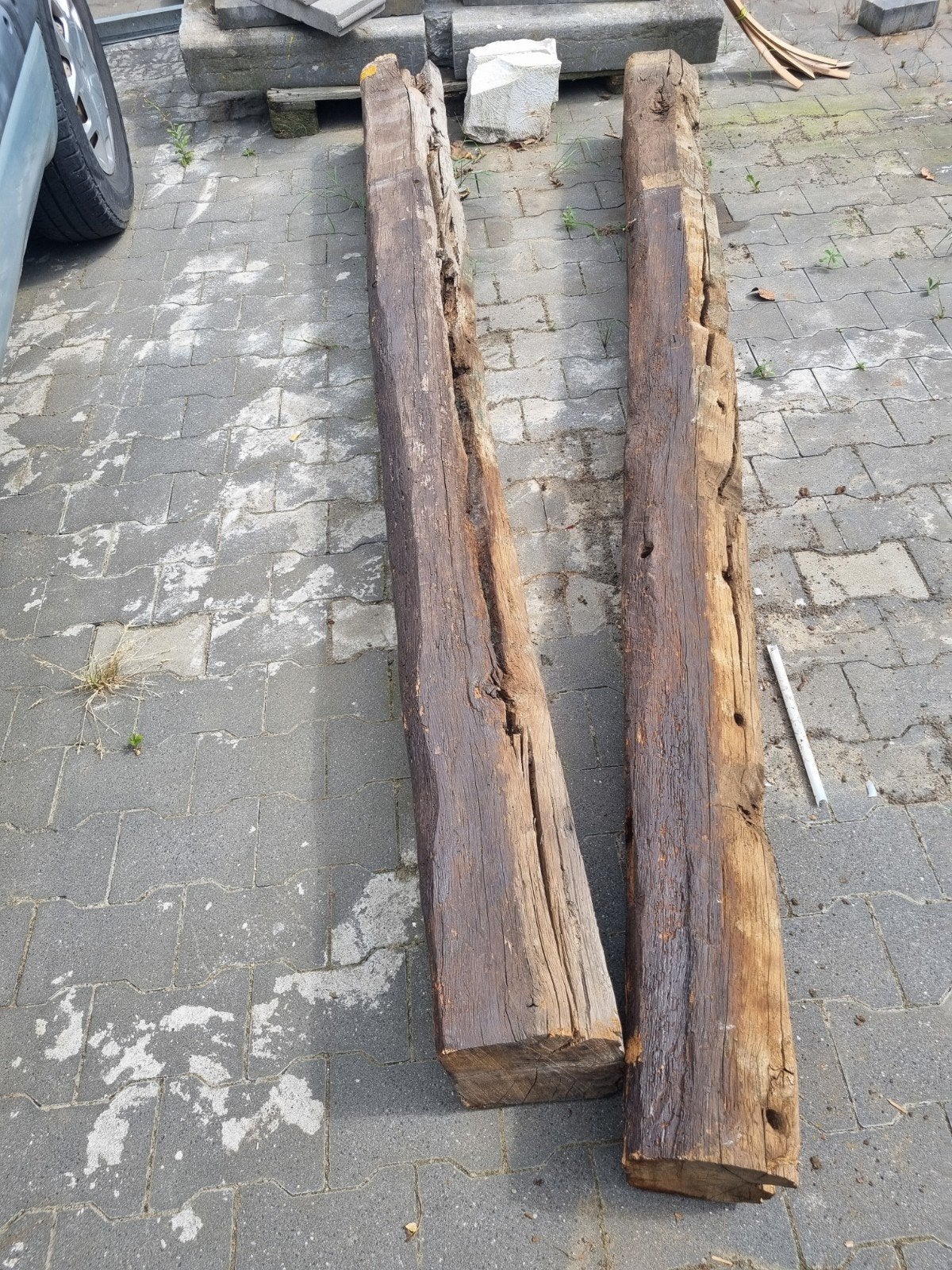 Robuuste eiken balken - Ideaal voor constructie of decoratie, Gebruikt, Ophalen of Verzenden, Balk, Overige houtsoorten