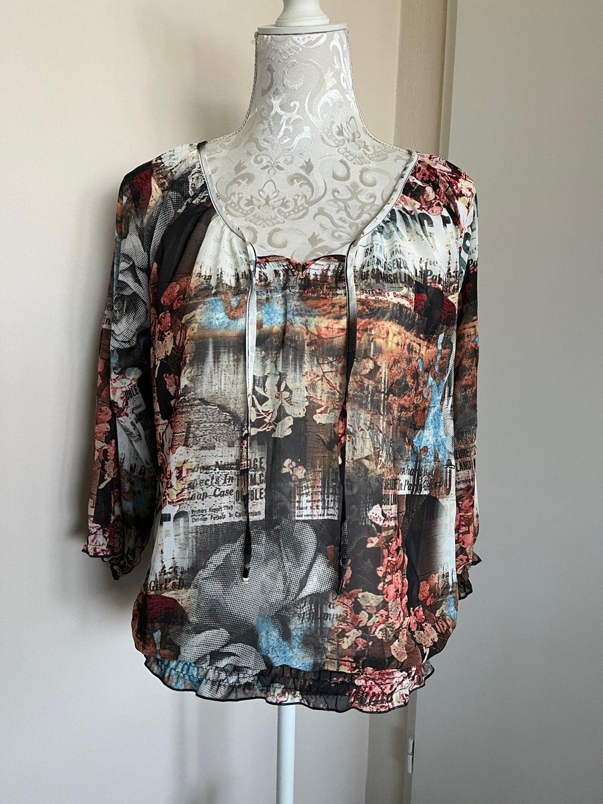 Blouse / top maat L (Geisha), Ophalen of Verzenden, Zo goed als nieuw, Maat 42/44 (L), Meerkleurig