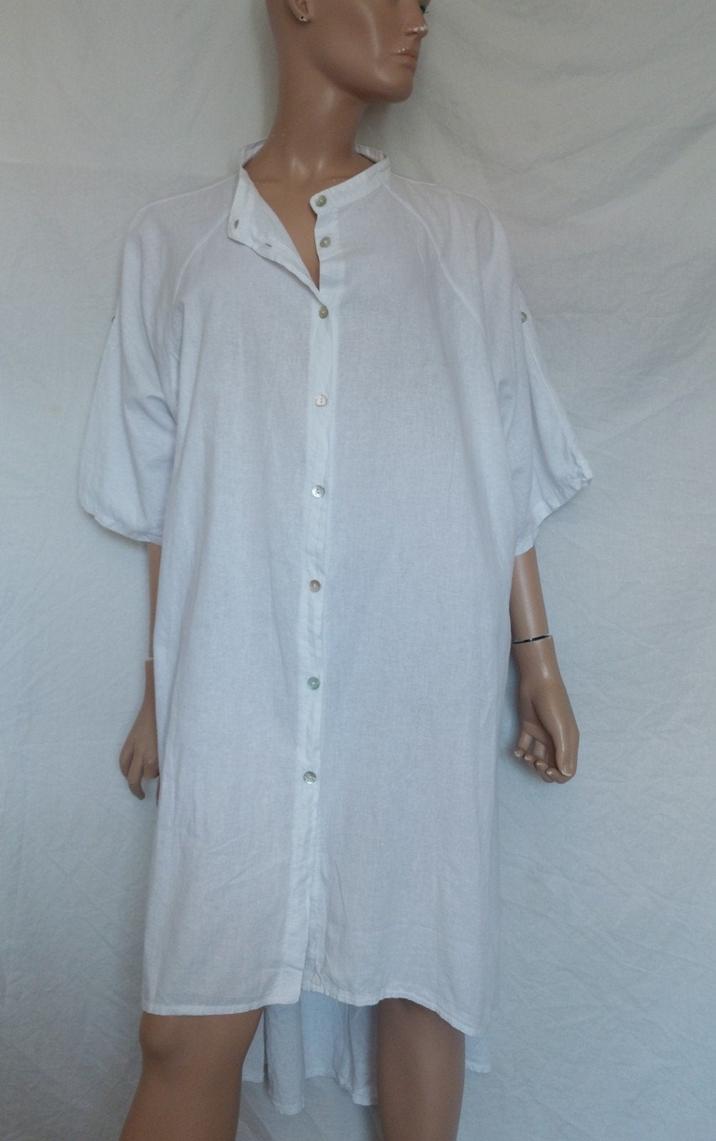NU DENMARK Lange Oversized Blouse,  Maat L , LINNEN,  KATOEN, Kleding | Dames, Ophalen of Verzenden, Zo goed als nieuw, Wit