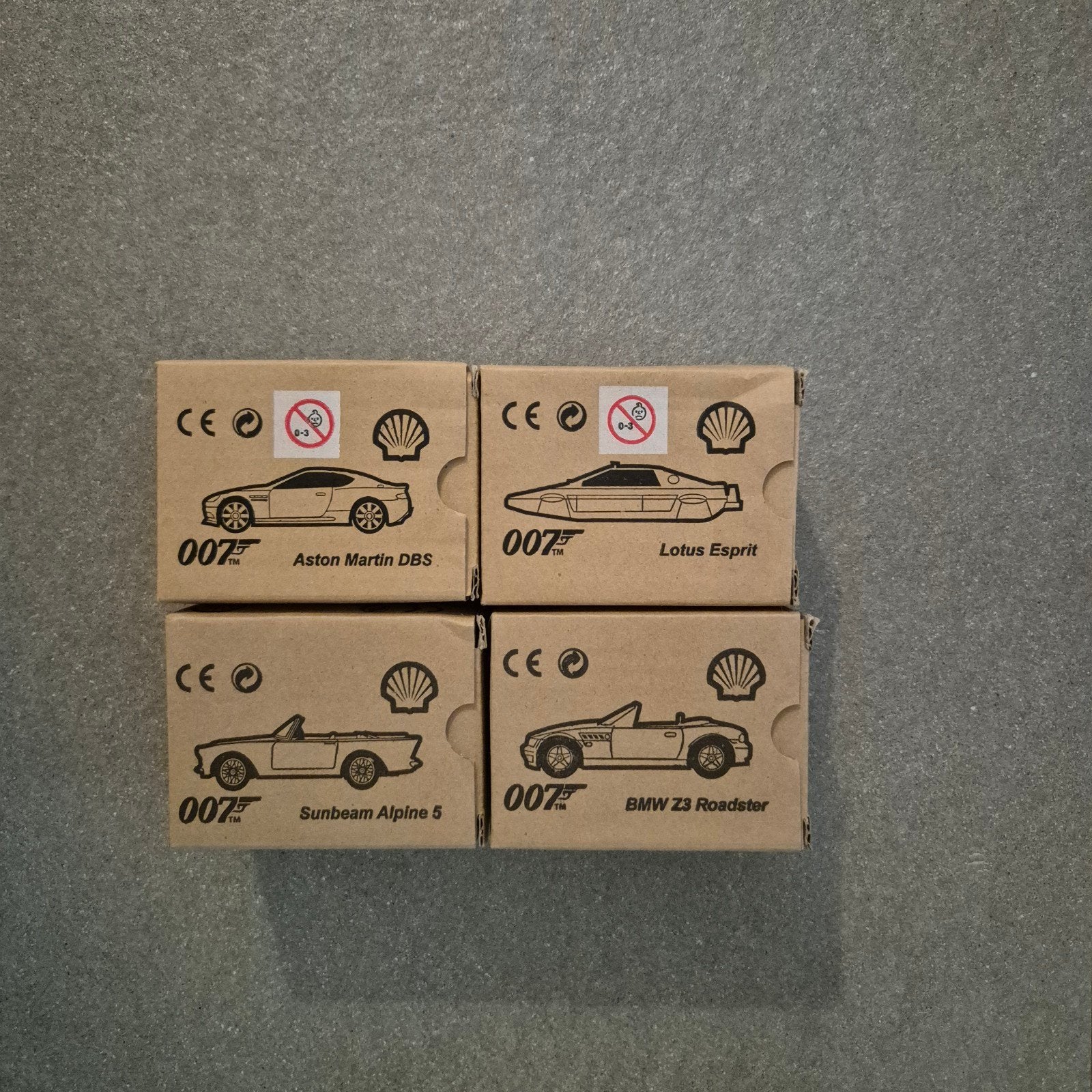 4 Shell 007 James Bond autootjes - Nieuw in verpakking, Ophalen of Verzenden, Nieuw