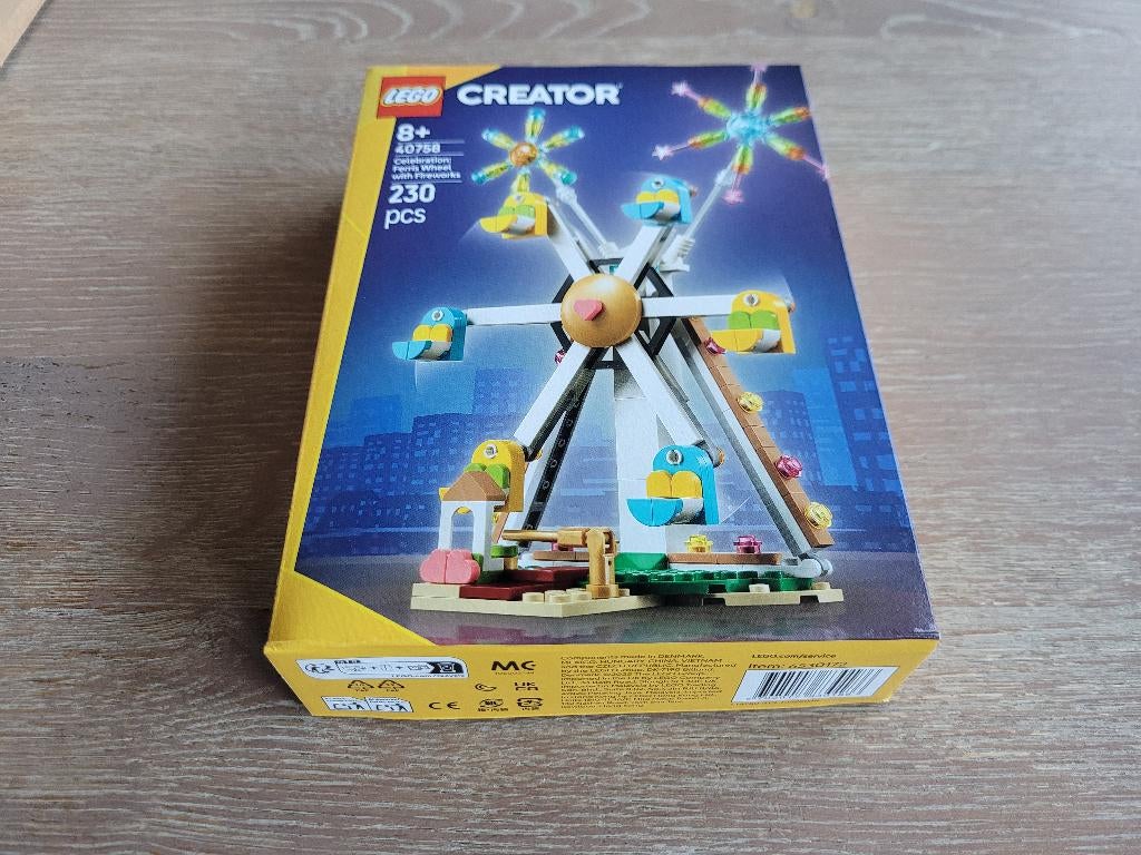 Lego Creator Vieringenserie reuzenrad met vuurwerk 40758, Lego, Nieuw, Ophalen of Verzenden, Compleet