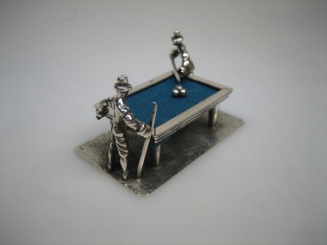 Antiek & Oud Zilveren miniatuur Biljarttafel Amsterdam, Antiek en Kunst, Antiek | Goud en Zilver, Verzenden, Zilver