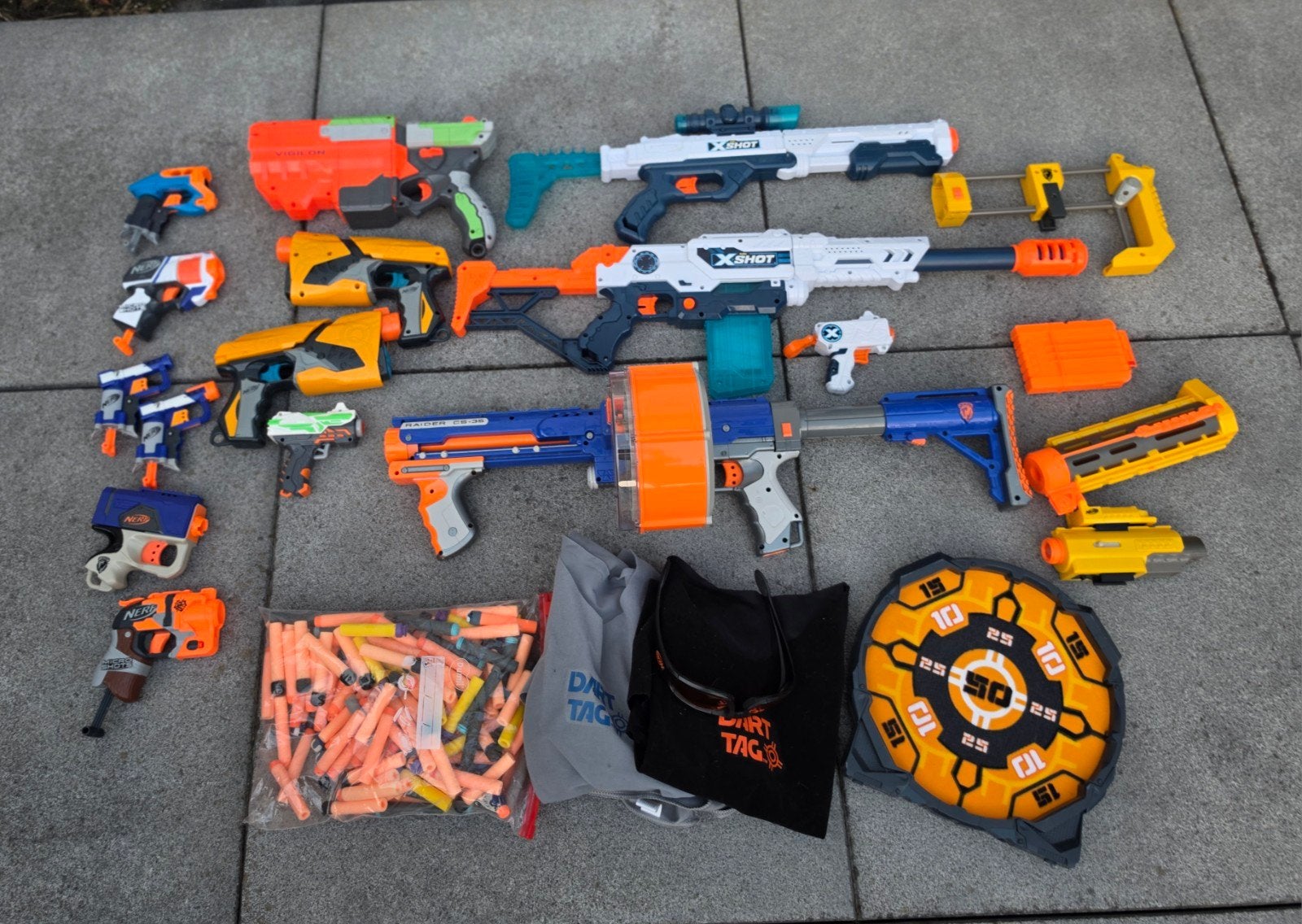 Grote Nerf en X-Shot Blaster Collectie met Accessoires, Ophalen, Gebruikt, Jongen of Meisje