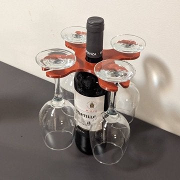 Wijnglashouder voor op de Wijnfles voor 2, 3 of 4 Glazen, Kunststof, Nieuw, Ophalen of Verzenden, Minder dan 5 flessen