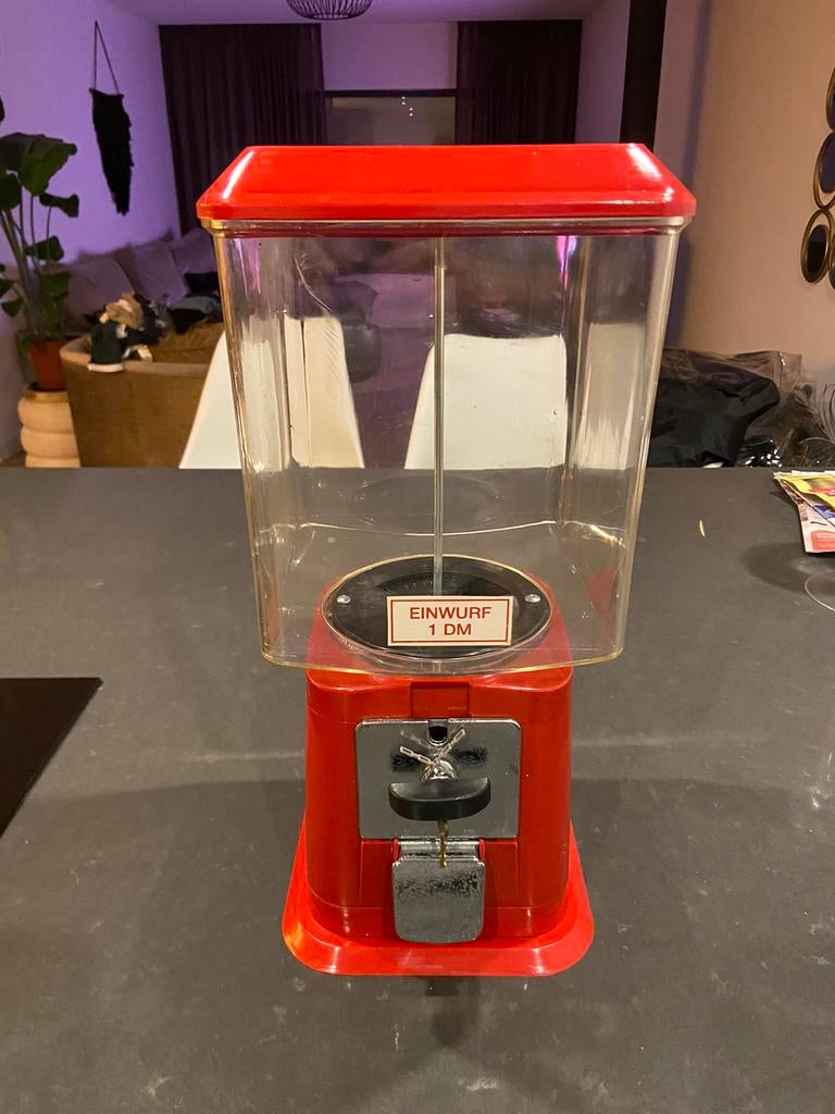 Pindaautomaat pinda automaat rood vintage, Verzamelen, Automaten | Overige, Ophalen, Zo goed als nieuw
