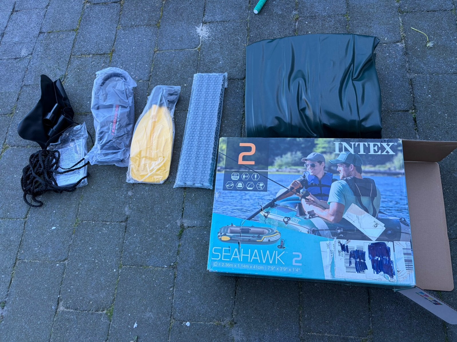 Nieuwe intex seahawk 2 persoons rubberboot compleet, Ophalen of Verzenden, Nieuw