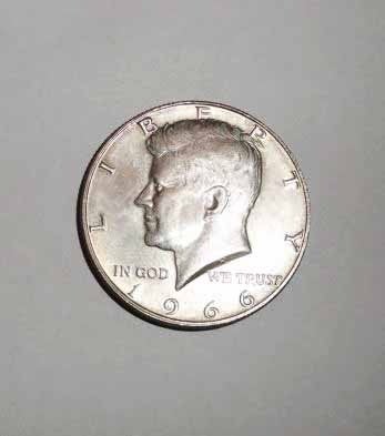 Half Dollar Kennedy 1966 zilver met dubbeling, Ophalen of Verzenden, Noord-Amerika, Losse munt, Zilver