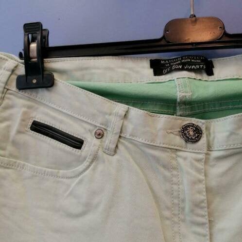 Maison Scotch licht mint groene broek "regular" mt 32 36046, Kleding | Dames, Maat 38/40 (M), ., Zo goed als nieuw, Lang