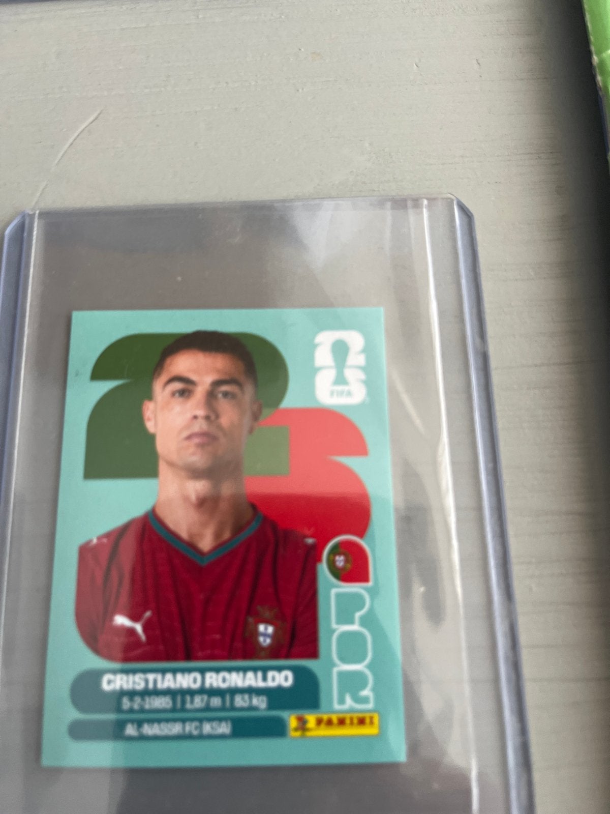Cristiano Ronaldo FIFA World Cup 2026 Panini kaart, Ophalen of Verzenden, Zo goed als nieuw, Buitenlandse clubs, Spelerskaart