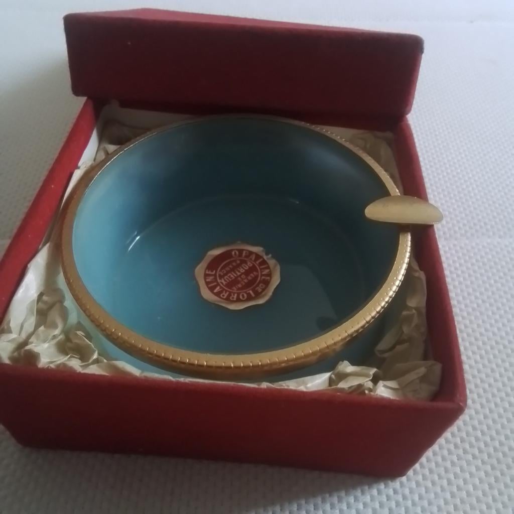 Nieuw in doos mid-century opaline asbak, Portieux France, Antiek en Kunst, Ophalen of Verzenden