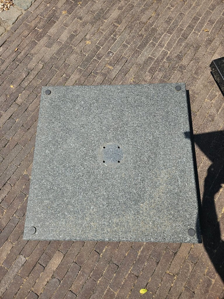Parasolvoet 80 x 80 cm graniet verrijdbaar, Ophalen, Gebruikt, Minder dan 1 meter, Parasolvoet