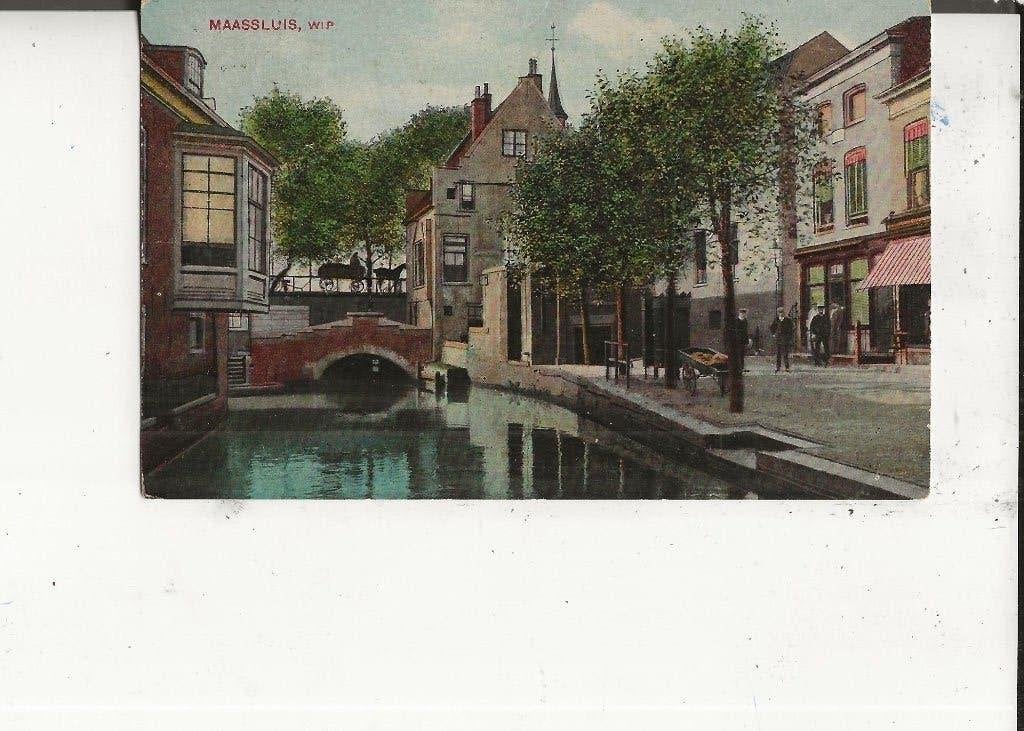 Maassluis Wip met brug naar Elkerzee 30-8-1910, Verzamelen, Ophalen of Verzenden, Voor 1920, Gelopen, Zuid-Holland