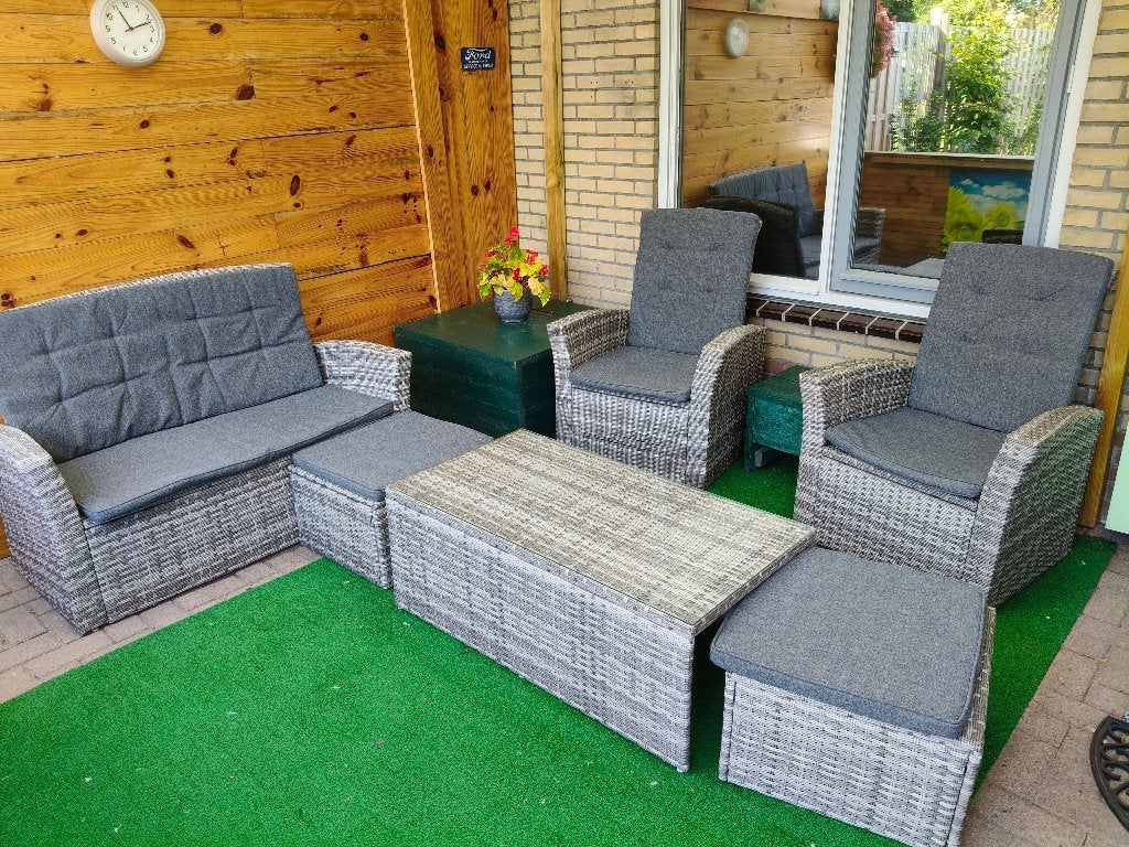 Tuinset, 5 zitplaatsen, Kunststof, Ophalen of Verzenden, Zo goed als nieuw