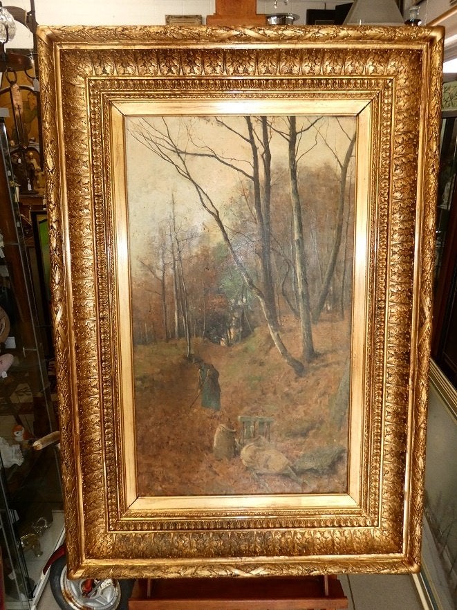 André Collin (1862-1930) "houtsprokkelaar"., Ophalen, Landschap