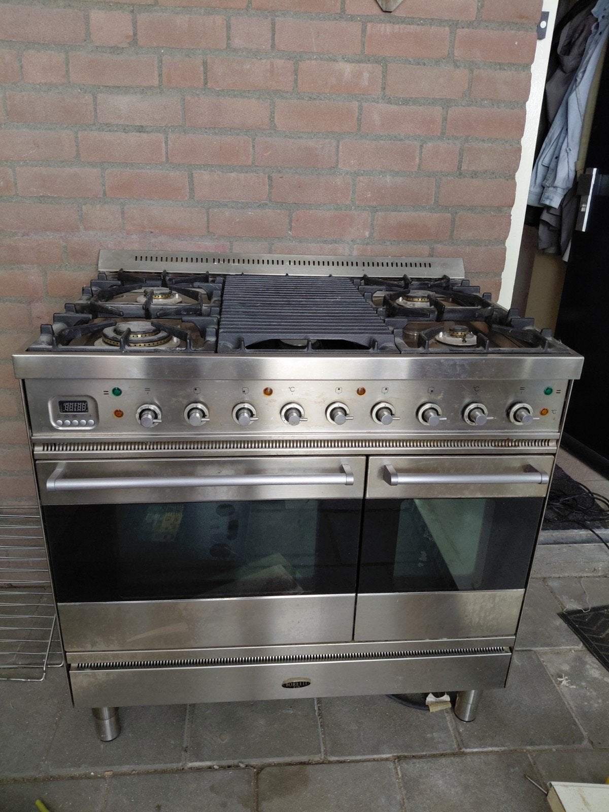 Boretti gasfornuis 5 pits met dubbele oven en grill, Ophalen, 60 cm of meer, Zo goed als nieuw, Gas