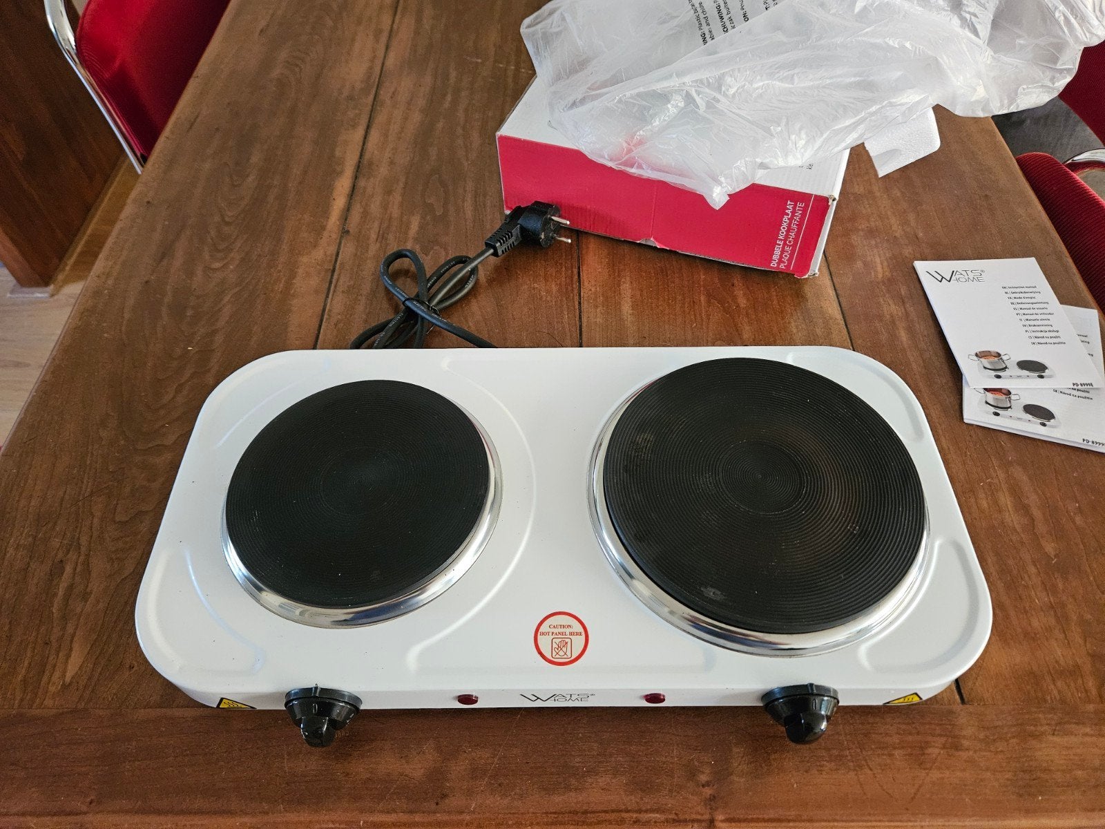 2-pits elektrische kookplaat met thermostaten, Witgoed en Apparatuur, Kookplaten, Nieuw, 3 kookzones of minder, Ophalen of Verzenden