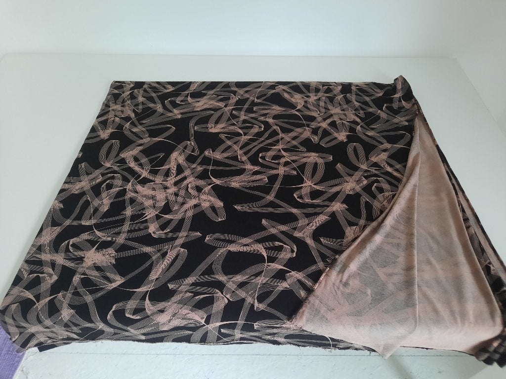 zwart beige viscose tricot 260 cm van 150 cm breed, Overige materialen, 120 cm of meer, Beige, Ophalen of Verzenden