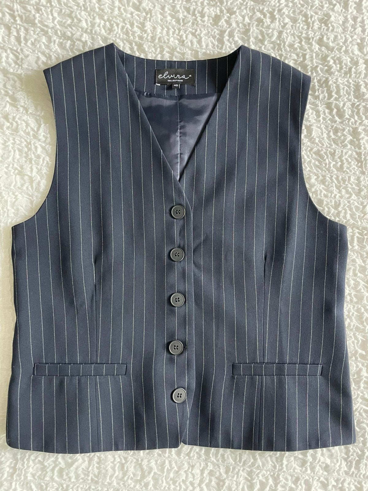 Gilet donkerblauw, M, Elvira Collections, Kleding | Dames, Bodywarmers, Ophalen of Verzenden, Nieuw, Maat 38/40 (M), Blauw