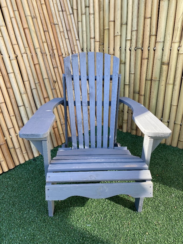 Adirondack relaxstoel, afm. 77 x 93 x 90 cm, grenen - grijs, Huis en Inrichting, Ophalen, S&S Import/Export, Ambachtsweg 6, 9563 TV Ter Apelkanaal
