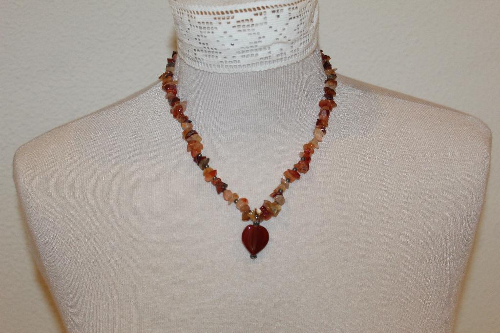 Carneool halsketting - Steen - Chakra ketting, Ophalen of Verzenden, Gebruikt, Steen of Mineraal, Met edelsteen