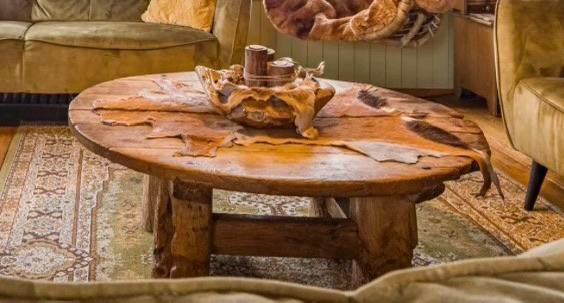 Grote Robuuste ronde tafel salontafel sobere stijl, Drie personen of meer, Cadeaubon