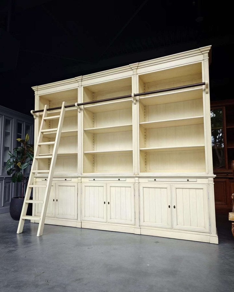 Prachtige bibliotheekkast | Boekenkast met ladder #0890, Huis en Inrichting, Metaal, Gebruikt, Met deur(en), -