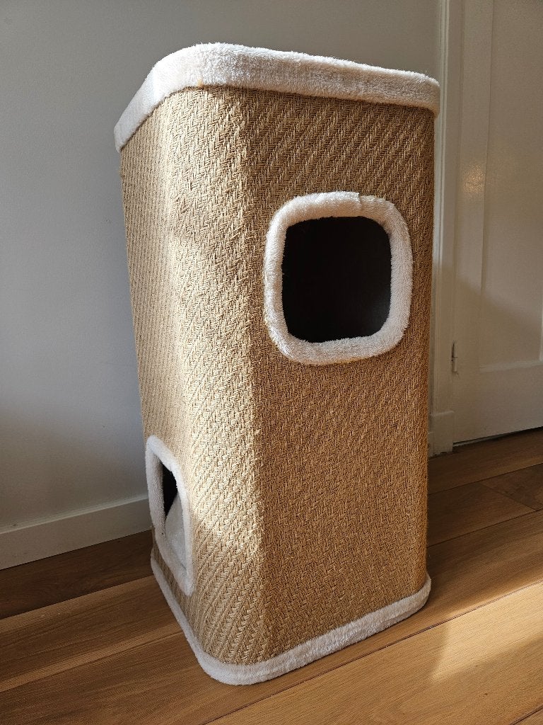 Katten krabpaal/krabton 80cm hoog, Ophalen, Zo goed als nieuw, Krabton