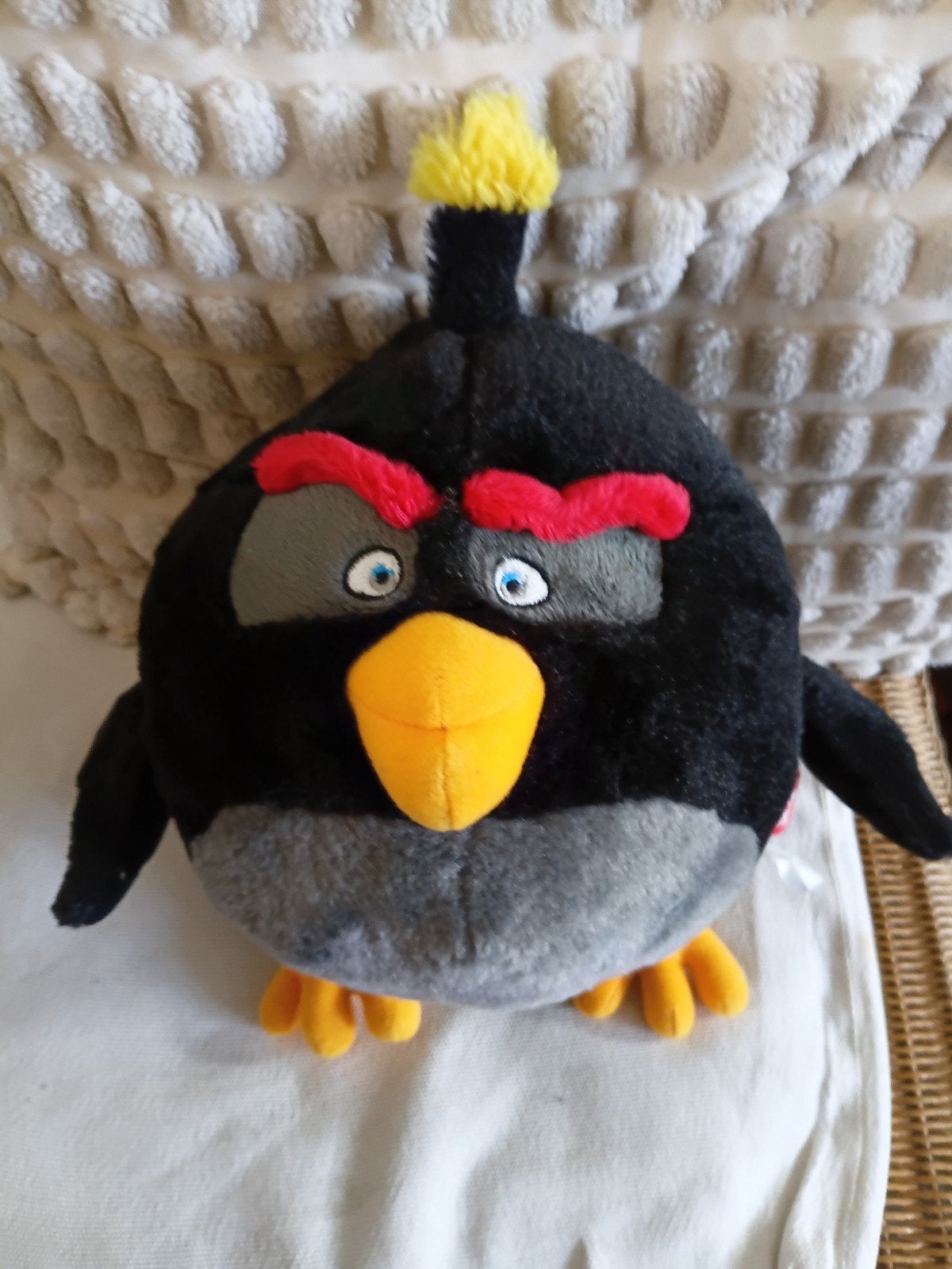 Angry Birds pluche knuffel - Zwarte vogel, Gebruikt, Overige merken, Overige typen, Zwart