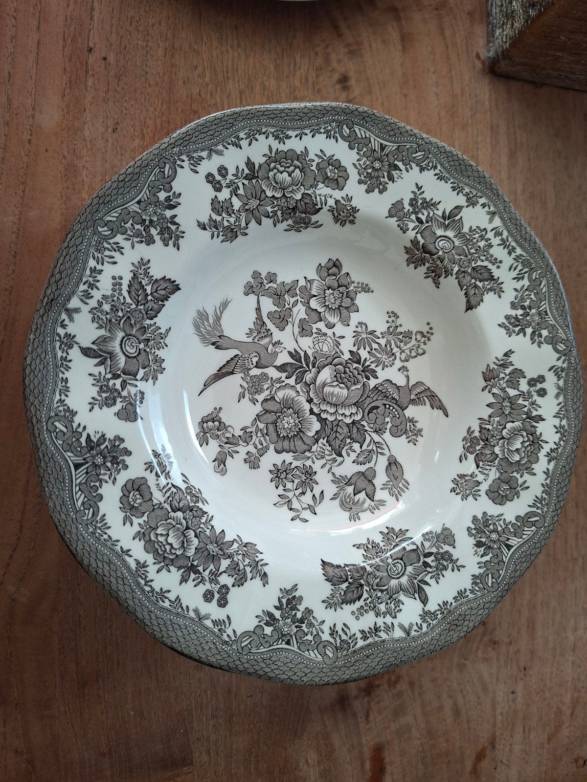 Enoch Wedgwood Asiatic Pheasants borden en juskom 8 stuks, Ophalen of Verzenden