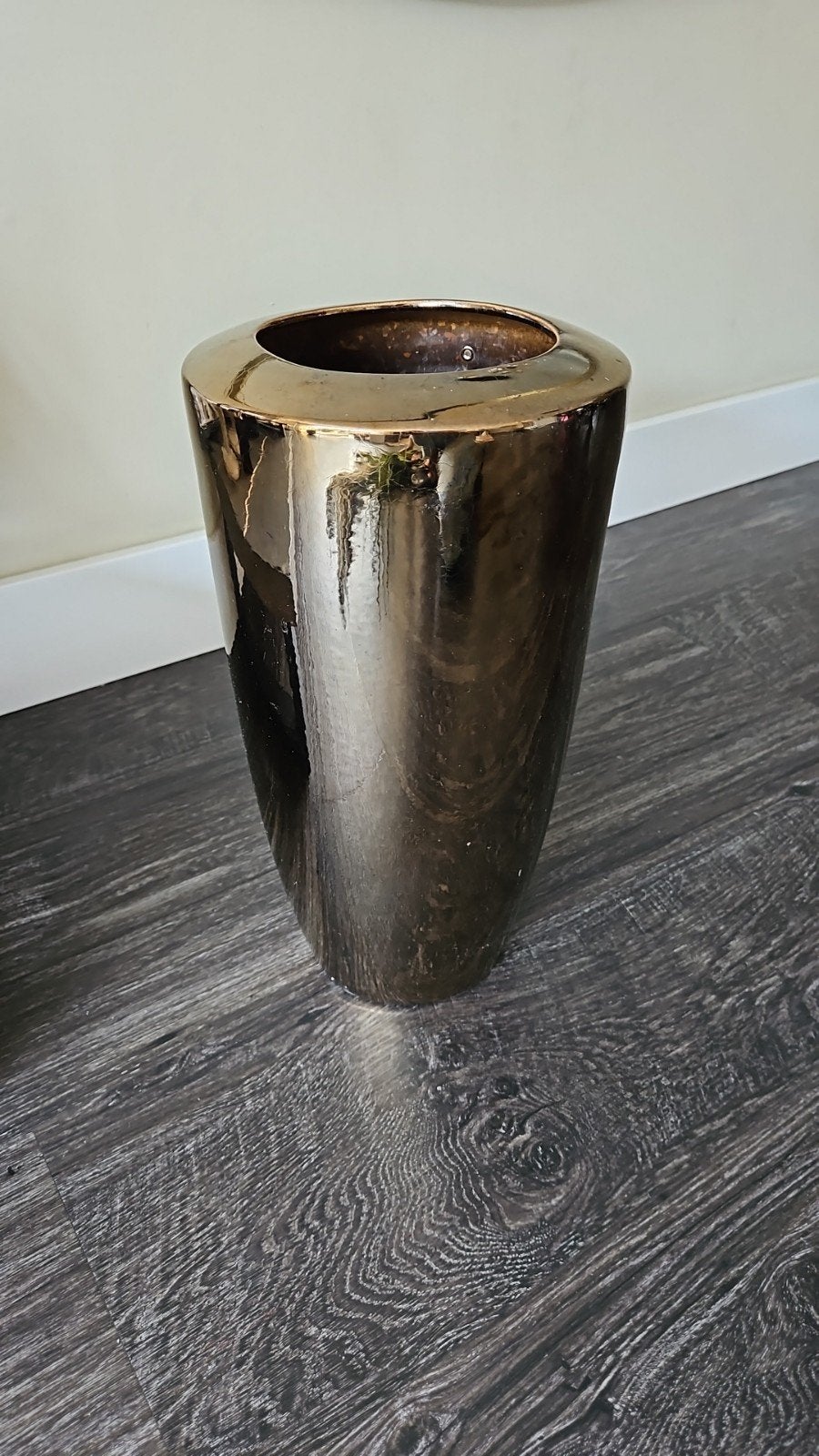 Hoge vaas goud/ brons 40 cm hoog!, Tuin en Terras, Bloempotten, Ophalen, Rond, Minder dan 25 cm, Aardewerk