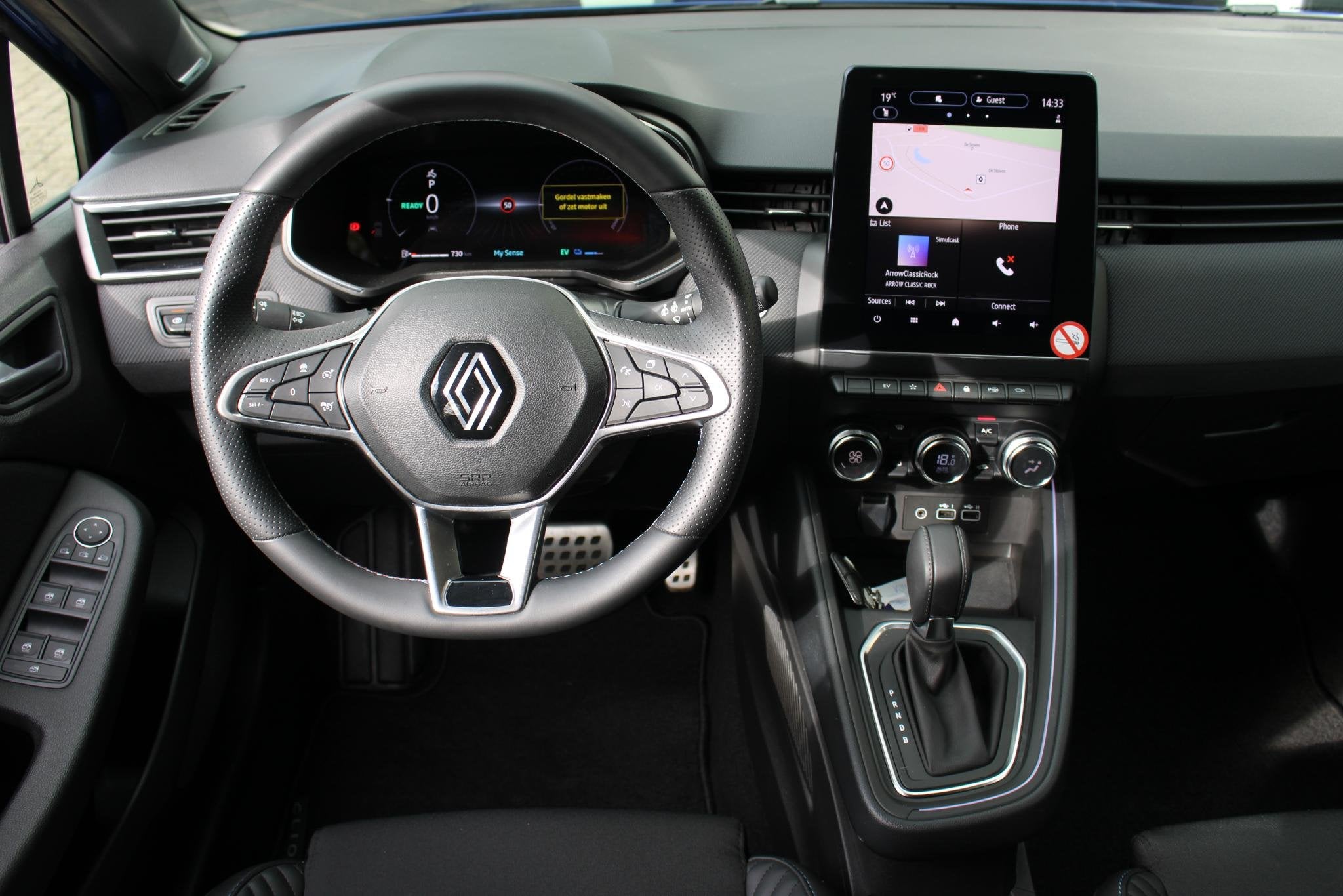 Renault Clio 1.6 E-Tech Full Hybrid 145 esprit Alpine | Navi, Auto's, Gebruikt, Met garantie (alle), Blauw, Leder en Stof