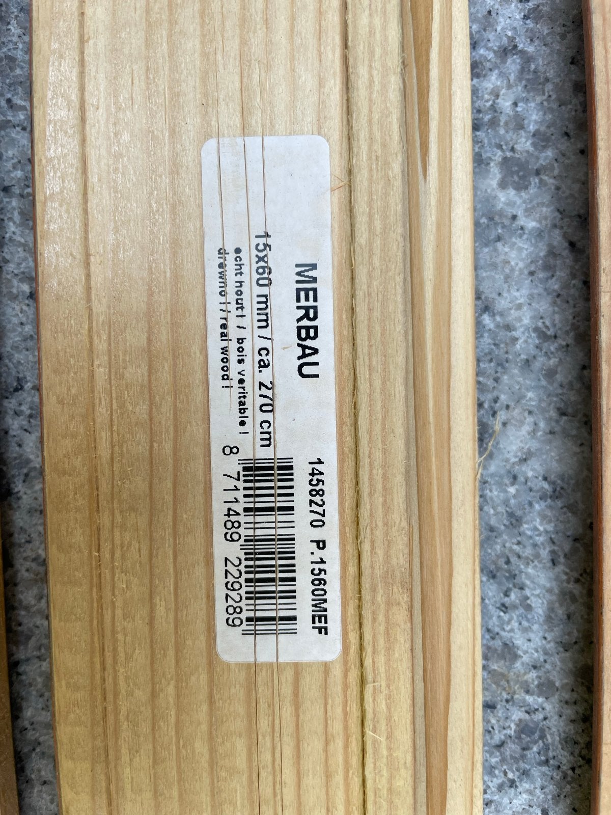 6 nieuwe Merbau massief houten plinten - 270 cm, Doe-het-zelf en Verbouw, Hout en Planken, Ophalen, Minder dan 25 mm, Overige typen