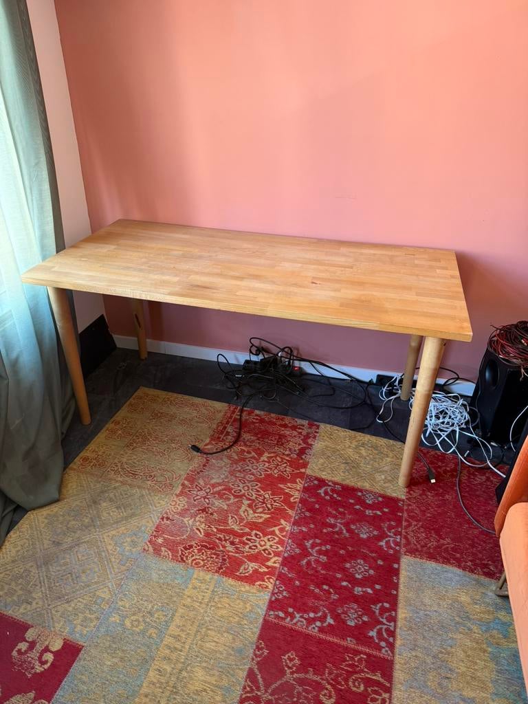 Ikea GERTON tafelblad met 4 opdraaipoten, Ophalen, 155 cm, Hout, Bruin