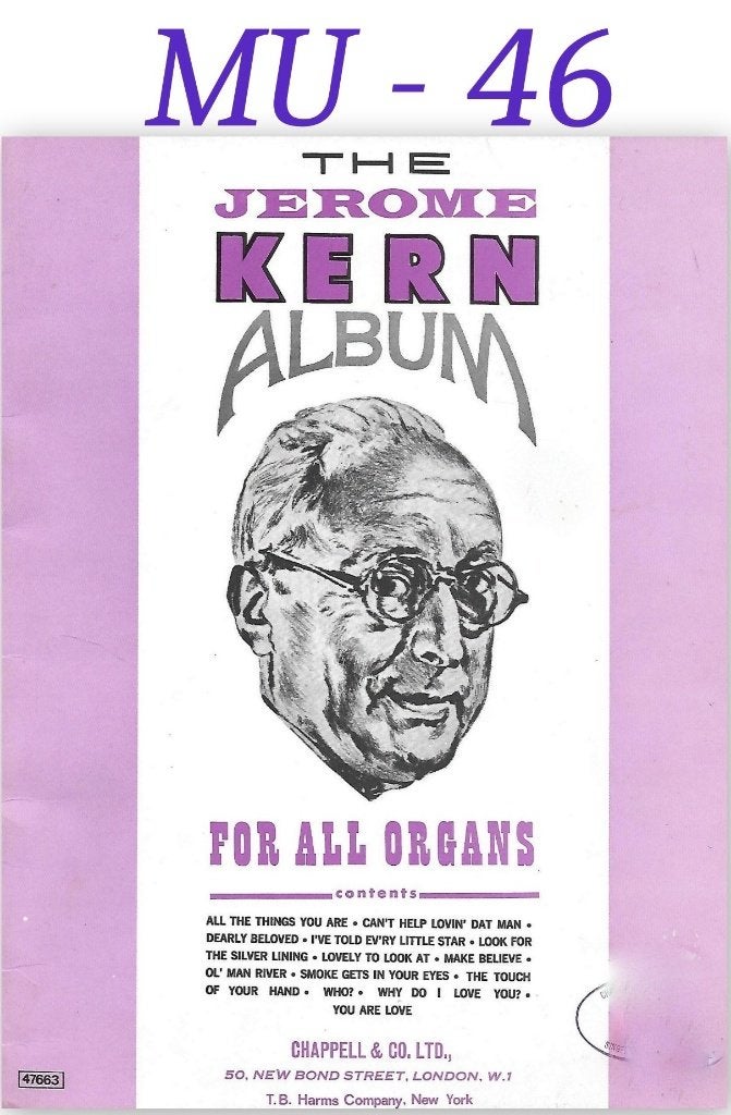 MU-46 Orgel bladmuziek The Jerome Kern Album for all organs, Orgel, Gebruikt, Ophalen of Verzenden, Artiest of Componist