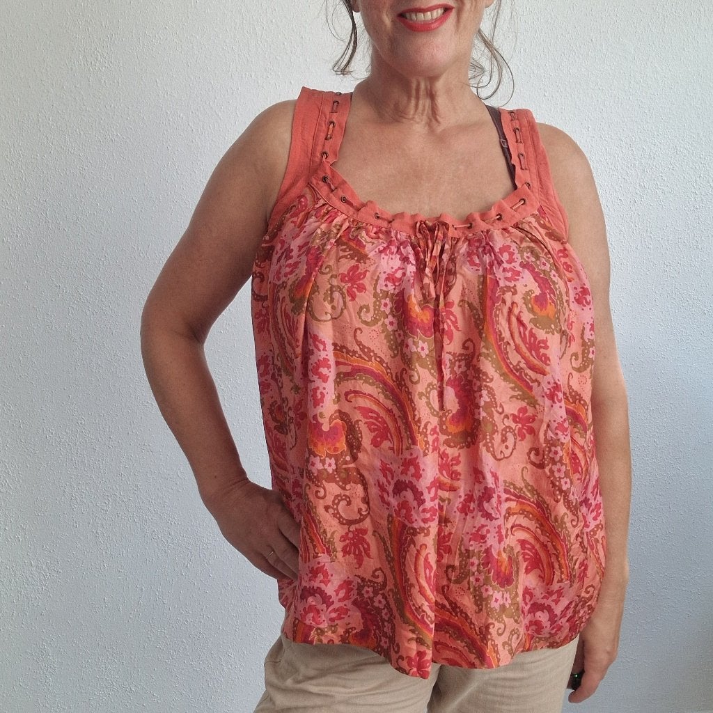 Majé Paris top | Maat TU | Koraal/print |, Kleding | Dames, Maat 38/40 (M), Meerkleurig, Nijmegen, Majé Paris