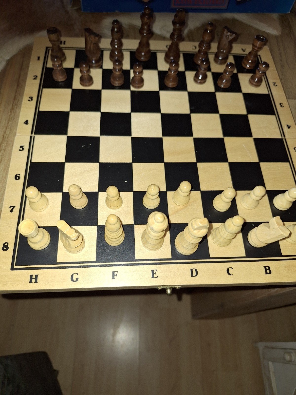 Schaakspel en Backgammon Reisspel van Hout, Een of twee spelers, Ophalen, Gebruikt, Reisspel