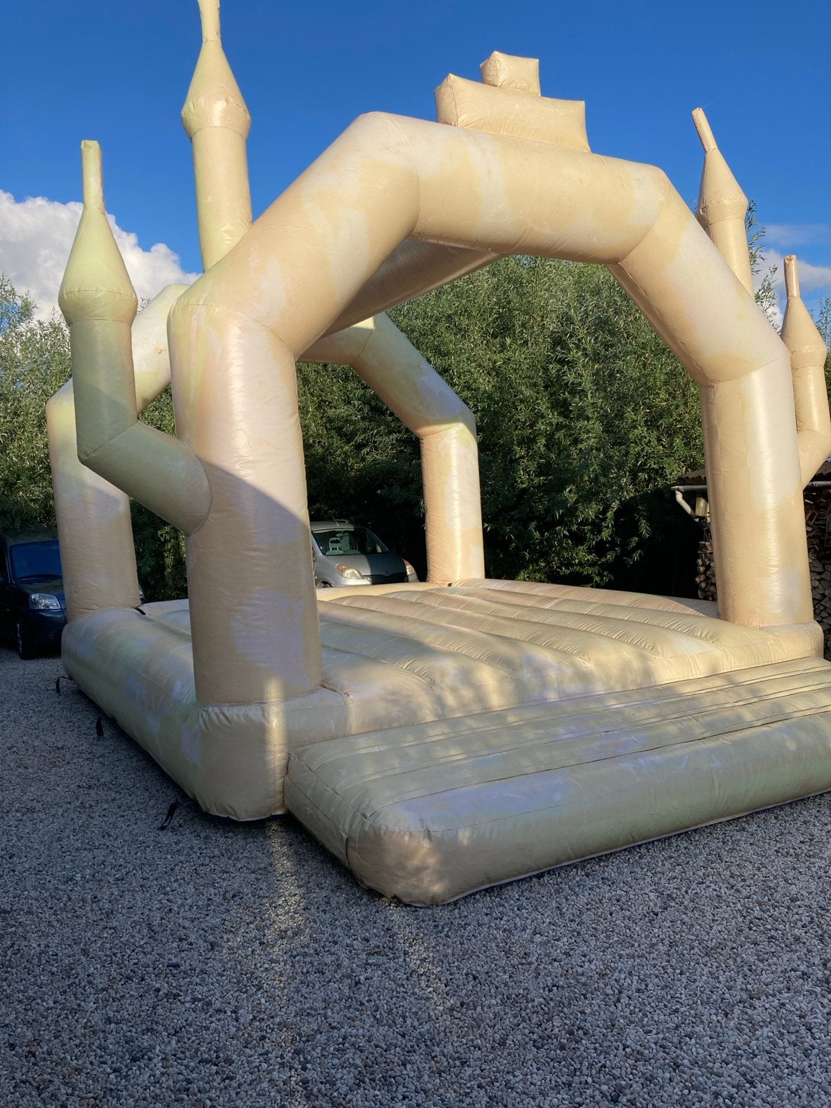 Springkasteel springkussen Inclusief Blower, Ophalen, Gebruikt