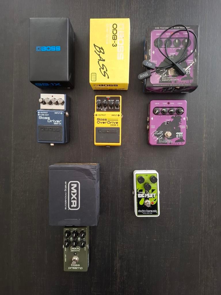 Basgitaar effectpedalen: Boss, EBS, MXR, Electro-Harmonix, Muziek en Instrumenten, Effecten, Zo goed als nieuw, Distortion, Overdrive of Fuzz