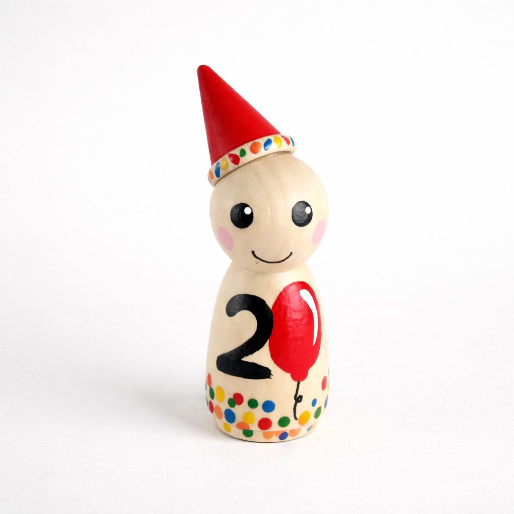 Houten Feest Pegdoll met Leeftijd, Ophalen of Verzenden, Nieuw, Overige typen