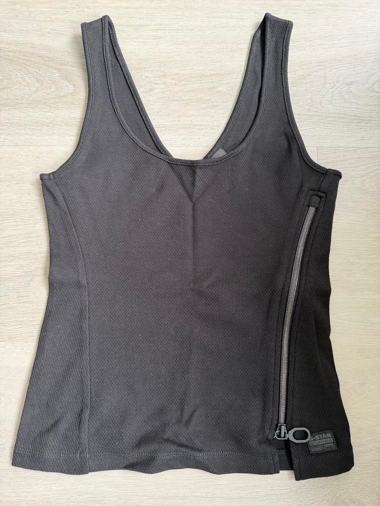 G-Star Originals Raw Denim Zwarte Top met Rits, Zwart, Nieuw, Ophalen of Verzenden, Zonder mouw