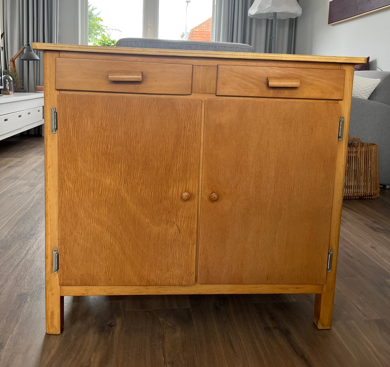 Vintage commode / dressoir / ladekastje. Jaren ‘60, Ophalen, Scandinavisch design, vintage, mid centuary, Met lade(s), 50 tot 100 cm